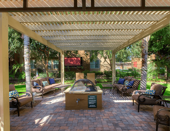 Covered outdoor seating area